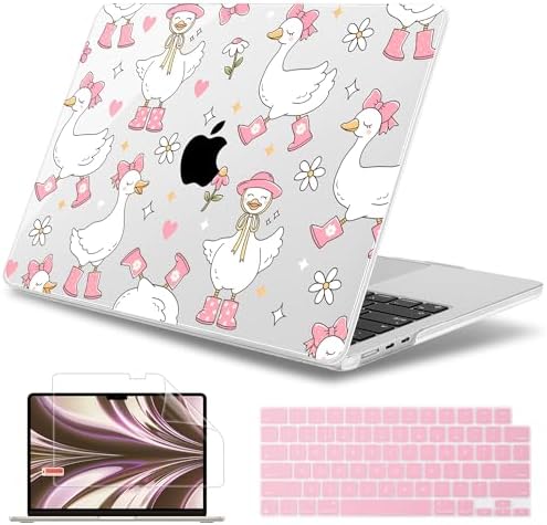 May Chen for MacBook Air 15 inch Case M5 M4 M3 M2 2026 2024-2023, Model A3448 A3241 A3114 A2941, Closes Seamlessly Hard Shell Laptop Cover with Keyboard Cover, Cute Goose Spring by MayChen