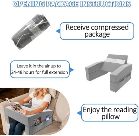 Machine Washable Lap Desk Pillow with Removable Cover Adjustable Angle Gaming & Reading Pillow for Teens Adults Multipurpose Laptop Bed Tray with Arms for Working, Napping Crafts (2) - Image 7