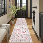 DUKINO 2.6x8 Rug for Hallway, Washable Kitchen Runner Rug Non Slip, Pink - Image 5