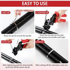 Metal Zip Tie Tool 300PCS (100 Each: 7.8/12/15.7 Inch) Stainless Steel Cable Tie Gun Kit | Self-Locking Fastening & Cutting Tool Metal Zip Tie Gun for Fencing, Exhaust Pipes, Automotive (Red) - Image 6