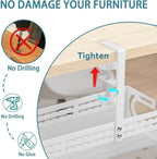 Under Desk Cable Management Tray, No Drill Mesh Cable Tray Cord Organizer - Image 6