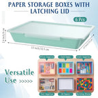 Tinlade 6 Pcs Classroom Paper Storage Bins with Lids, 13x10, Boho - Image 2