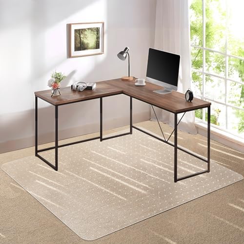 Kuyal Desk Chair Mat for Carpet, 51'' x 63'' Rectangle Transparent Mats for Chairs Good for Desks, Office and Home, Easy Glide, Protects Floors for Low and No Pile Carpeted Floors by Kuyal