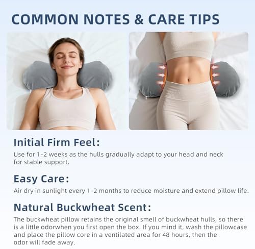 Buckwheat Lumbar Support Pillow for Bed Sitting and Couch Support, Firm Ergonomic Back Pillow for Lower Back Pain Relief, Small Natural Back Support Pillow Recliner Pillow - Image 6