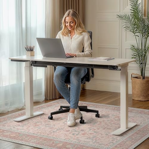 48"x72" Office Chair Mat for Hardwood Floor, Non-Slip Washable Pink - Image 2