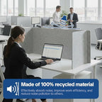 Desk Divider Privacy Screen 3 Panel Sound Absorbing - 47.2”x 23.6”x 19.7” Freestanding Acoustic Partitions for Office, Noise Reducing Panels for School, Home, Library,Sliver Grey - Image 3