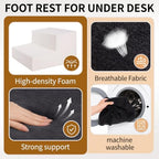 Foot Rest for Under Desk at Work,2-Tier Ergonomic Footrest for Office,Black - Image 3