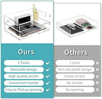 HIIMIEI Acrylic Paper Tray 2 Pack Clear Letter Tray Desk Stackable Organizer for School, Home, Office - Horizontal - Image 6