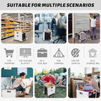 FELICON SELORSS Folding Utility Climber Cart Portable Rolling Crate-White - Image 5