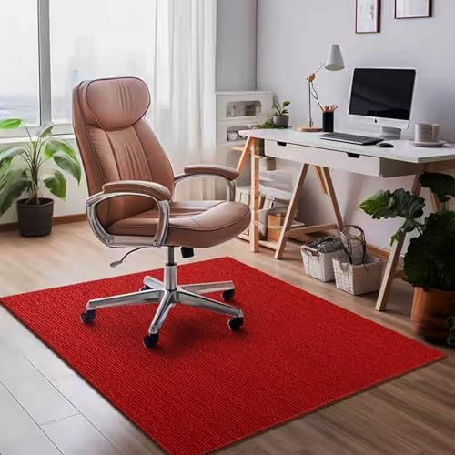Extra Large Office Chair Mat Non-Slip Desk Mat For Carpet And Hardwood Floors, Durable Floor Protector 6mm Thick For Gamer And Office Chairs, Multi-Use Rug(Size:100×150cm/40×59in,Color:Wine Red) by Unknown