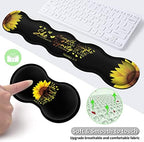 Gaming Black Mouse Pad + Keyboard Wrist Rest XL Large Mouse Mat Sunflower Christian Verse Proverbs 31-25 Extended Desk Pad Non-Slip Rubber Mice Pads Stitched Edges Pad (31.5x11.8 in) - Image 6