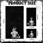 Peryiter 3pcs Halloween Skeleton Bath Towels Black White Decor for Bathroom - Image 2