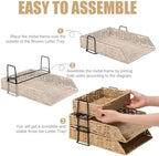Geelin 3 Pack Paper Rope Woven Stackable Letter Paper Tray, Primary - Image 3