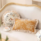 ISAENNE Vintage Linen Throw Pillow Cover,Set of 2,Diameter 16"-Cornucopia A - Image 4