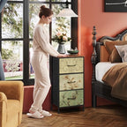 WLIVE Small Dresser Nightstand for Bedroom, 3 Drawers, Floral - Image 2