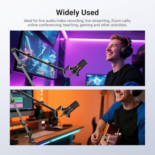 NEEWER BASICS Microphone Boom Arm, 31" Flexible Mic Desk Stand Mount, Compatible with Blue Yeti FIFINE AM8 K669B HyperX QuadCast S SoloCast AT2020 Shure SM7B MV7 for Gaming Streaming Recording, MS050 - Image 6