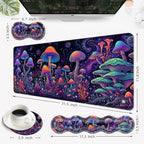 Desk Mat, Mouse Pad with Wrist Rest, 4-in-1 Large Mouse Pads for Desk, Ergonomic Mouse Pad and Keyboard Wrist Rest Gaming Keyboard Mat for Office,Magic Mushrooms - Image 6