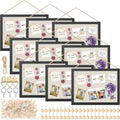 Teling 9 Pack Wood Bulletin Boards with Linen 12''x 16'' Cork Board for Walls with 90 Pushpin Decorative Wood Framed Display for School Office Home Decor (Black) by Teling