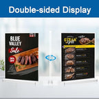 BlueValley Acrylic Sign Holder 5x7 Vertical – 12 Pack Double Sided Clear Plastic Display Stand for Table Menu, Flyer, Photo, Document – Standing Desktop Frame for Office, Retail, Home, Commercial Use - Image 3