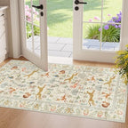 DUKINO 2x4 Rug for Entryway, Animal Washable Runner Rug for Kitchen, Beige by DUKINO