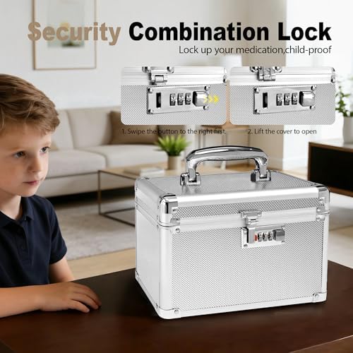 Silver Medication Combination Lock Boxes with Code Small - Image 4