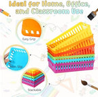 Wenqik Set of 12 Small Plastic Baskets for Organizing, Colorful - Image 3