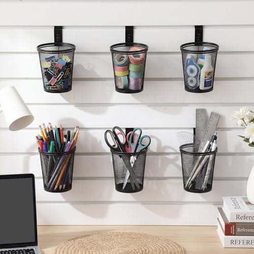 Briwooody 6 Set Slatwall Cups with Hook, Holder Accesories, Large, Black - Image 6