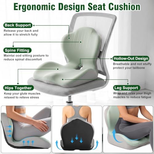 Car Seat Cushion Office Chair Cushion with Lumbar Support Pillow - Image 4