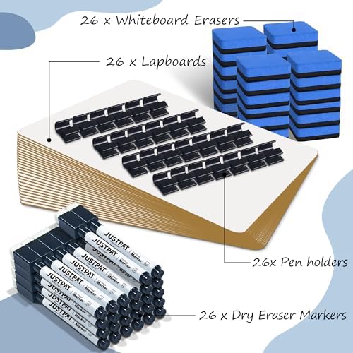 26 Pack Dry Erase Boards, 9"x12" Double Sided Easel Personal Small Whiteboards for Kids, Education Teacher Classroom Bulk, Mini Portable Handheld Drawing Writing White Boards Lapboards for Students - Image 2