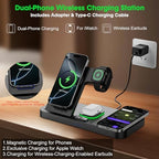 Dual Phone Foldable Wireless Charging Station for Apple, Couple&Family Use - Image 3