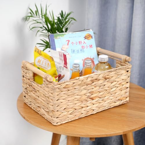 KINGWILLOW Large Storage Baskets, Rustic Decor Small Desk Basket - Image 3