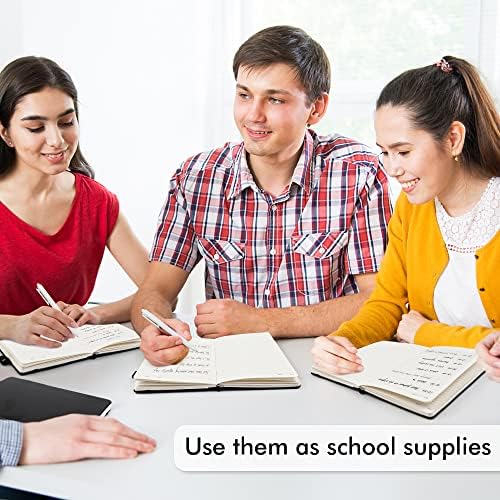 5 Pack Journal Notebook Bulk for School, Feela Hardcover Business Notebooks Classic Ruled Lined Journals with Pen Holder for Work Note Taking, with 5 Black Pens, 120 GSM, 5.1”x8.3”, A5, Black - Image 5
