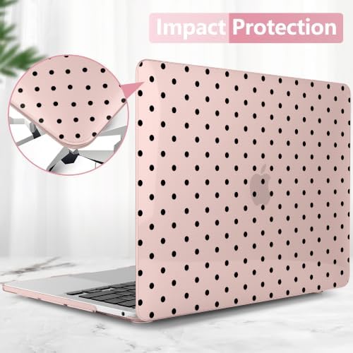 DONGKE Case for MacBook Pro 13 Inch (2026-2020 Models A2338 M2 M1/A2251/A2289), Chalk Pink Polka Dots Hard Shell Case with Keyboard Protector, Compatible with Retina Display and Touch Bar - Image 7