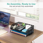 EasyPAG Paper Organizer for Desk 2 Tier Stackable Paper Tray for A4 Legal Size Folders Metal File Storage Desktop Organizer for Home Office School Teacher, Black - Image 4