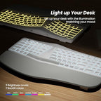 Nulea RT05 Wireless Ergonomic Keyboard, Split Keyboard with Wrist Rest, USB-C Charging, 7-Color Backlight, Natural Typing, Bluetooth and USB Connectivity, Compatible with Windows,Mac - Image 3