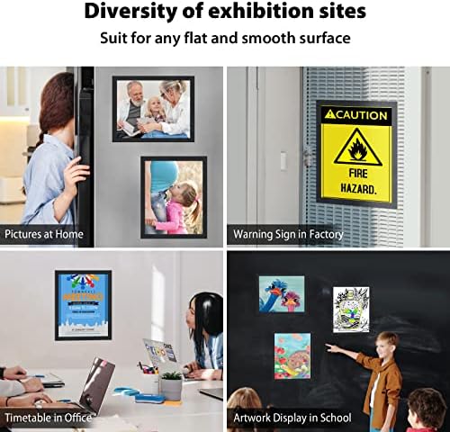 11"x 17" Self Adhesive Magnetic Sign Holder, Double Sided Window Magnetic Display Frame, Peel and Stick Picture Frames for Office/Home/Store/Door/Glass/Wall Display (Black,10Pack) - Image 2