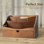 Rebee Vision Mail Organizer for Desk with 4-Slot for Home & Office, Brown - Image 2
