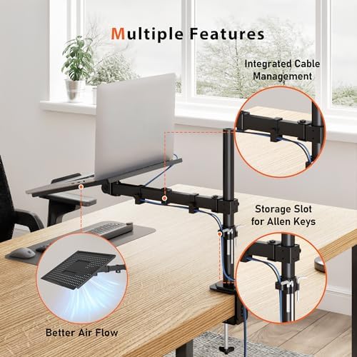 BONTEC Laptop Arm for Desk, 13-32 Inch, 22lbs, VESA 75/100 Compatible - Image 4