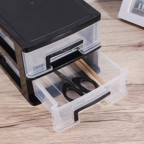 DOITOOL 2 Tier Plastic Drawer Type Closet, Plastic Home Office Storage Organizer, Makeup Organizer Storage Station Cube, Cosmetics Jewelry Storage Box for Bathroom, Dorm, Desk, Countertop, Office - Image 5