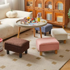 Aibiju Teddy Velvet Small Ottoman Foot Rest, Foot Stools with Storage Small, Upholstered Rectangle Wood Ottoman with Safety Hinge Flip Top, Bed Stool for Bedroom Dorm Teddy Pink YD-JD136P - Image 6