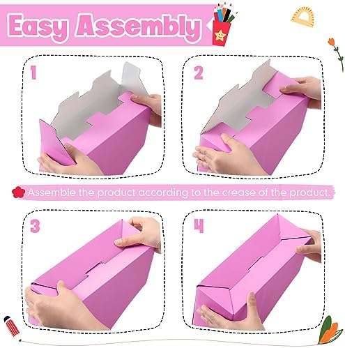 Colarr 48 Pcs Cardboard Magazine File Holder Book Bins, Bright Color - Image 4