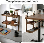 Expandable Clamp on Desk Shelf Organizer Storage with Headphone Holder - Image 7
