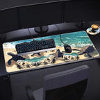 Keyboard Wrist Rest Set,Memory Foam Wrist Support Mouse Pad,31.5"x11.8" Desk Mat for Comfortable Typing & Pain Relief,Non-Slip Base for Office & Home Use - Turtles Crawling on the Beach - Image 6