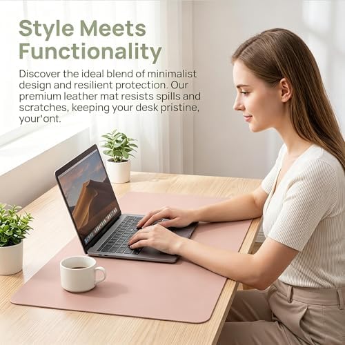 Table Cover Protector, 35.5 x 63 Inch Desk Mat, Leather Desk Pad Mat, Transparent Desk Cover, Desk Protector Mat for Kitchen, Writing Desk, Kids' Rooms and Dining Room - Image 7