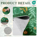 DUKINO 4x6 Area Rug, Floral Washable Office Chair Rug Non Slip, Dark Green - Image 4