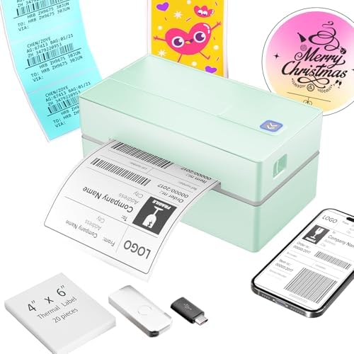 Thermal Shipping Label Printer 4x6 Bluetooth Label Maker for Small Business by Unknown