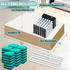 30 Pack Small White Boards, 9"x12" Double Sided Personal Dry Erase Boards Portable Handheld Whiteboards for Kids, Students, Teacher School, Include 30 Markers, 30 Erasers, 30 Pen Clips - Image 4