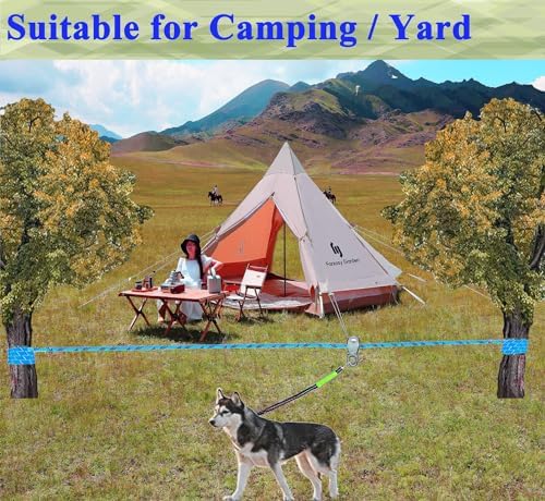 Dog Tie Out Cable for Camping, Dog Trolley System and 4ft Bungee Leash - Image 6