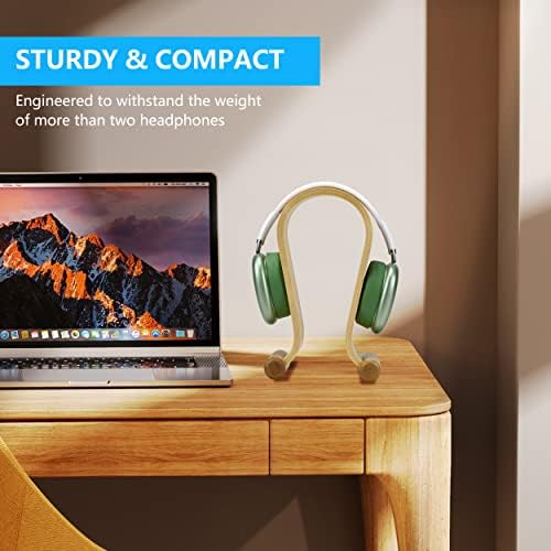 SAMDI Leather Headphone Stand Headset Stand Headphone Holder Universal Gaming Headset Holder - Birch - Image 2
