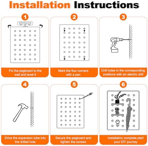 AMSXNOO Large Wood Pegboard Wall Organizer Kits, 31.5X70.9IN/80X180CM - Image 6
